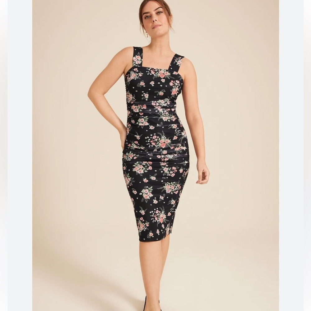 Maurices Bare Ruched Square Neck Midi Dress Size XS NWT